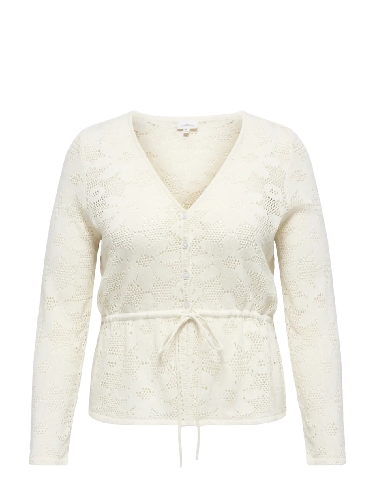 ONLY Carmakoma CARISABELLA LIFE LS FITTED CARDIGAN KNT - Transitional Layering - CLOUD DANCER / cream