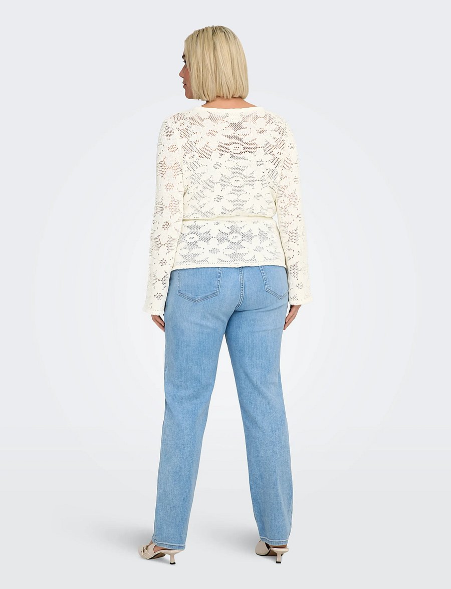 ONLY Carmakoma - CARISABELLA LIFE LS FITTED CARDIGAN KNT - gilets - cloud dancer - 3