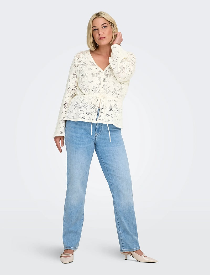 ONLY Carmakoma - CARISABELLA LIFE LS FITTED CARDIGAN KNT - cardigans - cloud dancer - 4