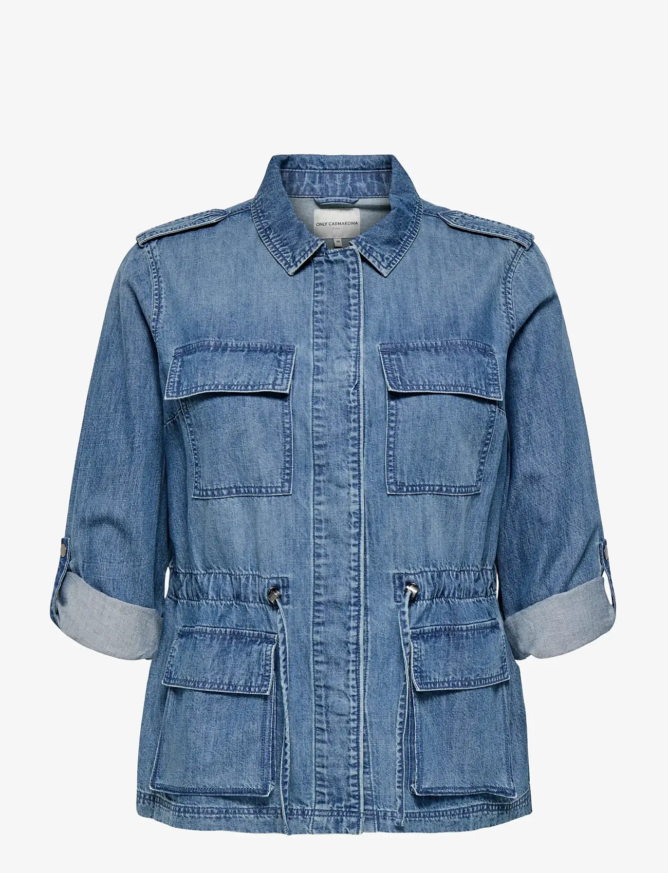 ONLY Carmakoma - CARKENYA L/S UTILITY DNM JKT AKM - jeansjackor - medium blue denim - 1