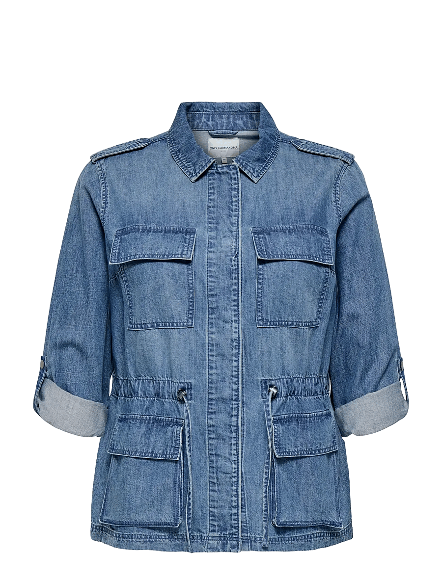 ONLY Carmakoma - CARKENYA L/S UTILITY DNM JKT AKM - vorjakkar - medium blue denim - 1