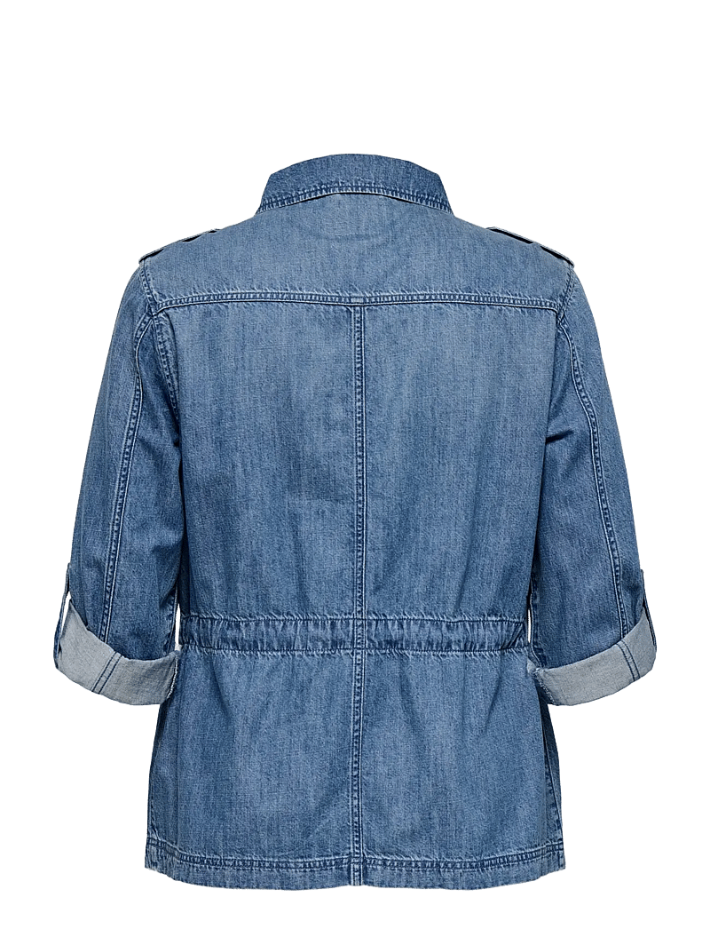 ONLY Carmakoma - CARKENYA L/S UTILITY DNM JKT AKM - jeansjackor - medium blue denim - 2