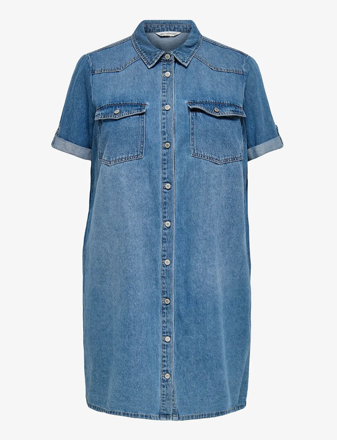 ONLY Carmakoma - CARLISA S/S DNM DRESS GUA NOOS - hemdkleider - medium blue denim - 1
