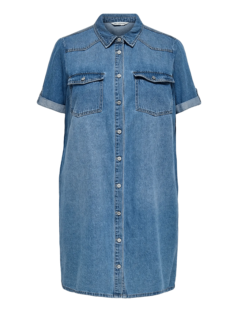 ONLY Carmakoma - CARLISA S/S DNM DRESS GUA NOOS - hemdkleider - medium blue denim - 1