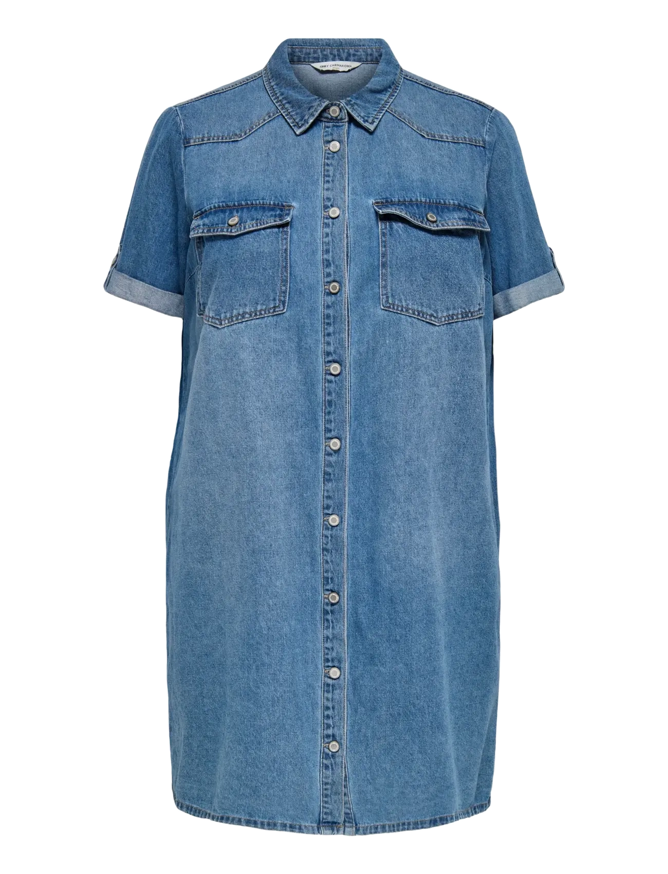 ONLY Carmakoma CARLISA S/S DNM DRESS GUA NOOS - Hemdkleider - MEDIUM BLUE DENIM / blue