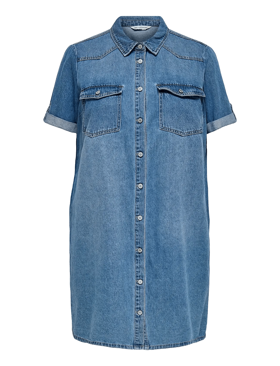ONLY Carmakoma - CARLISA S/S DNM DRESS GUA NOOS - robes chemises - medium blue denim - 1