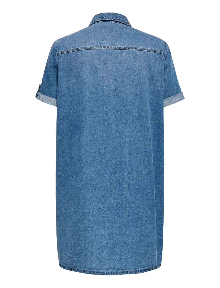 ONLY Carmakoma - CARLISA S/S DNM DRESS GUA NOOS - robes chemises - medium blue denim - 2