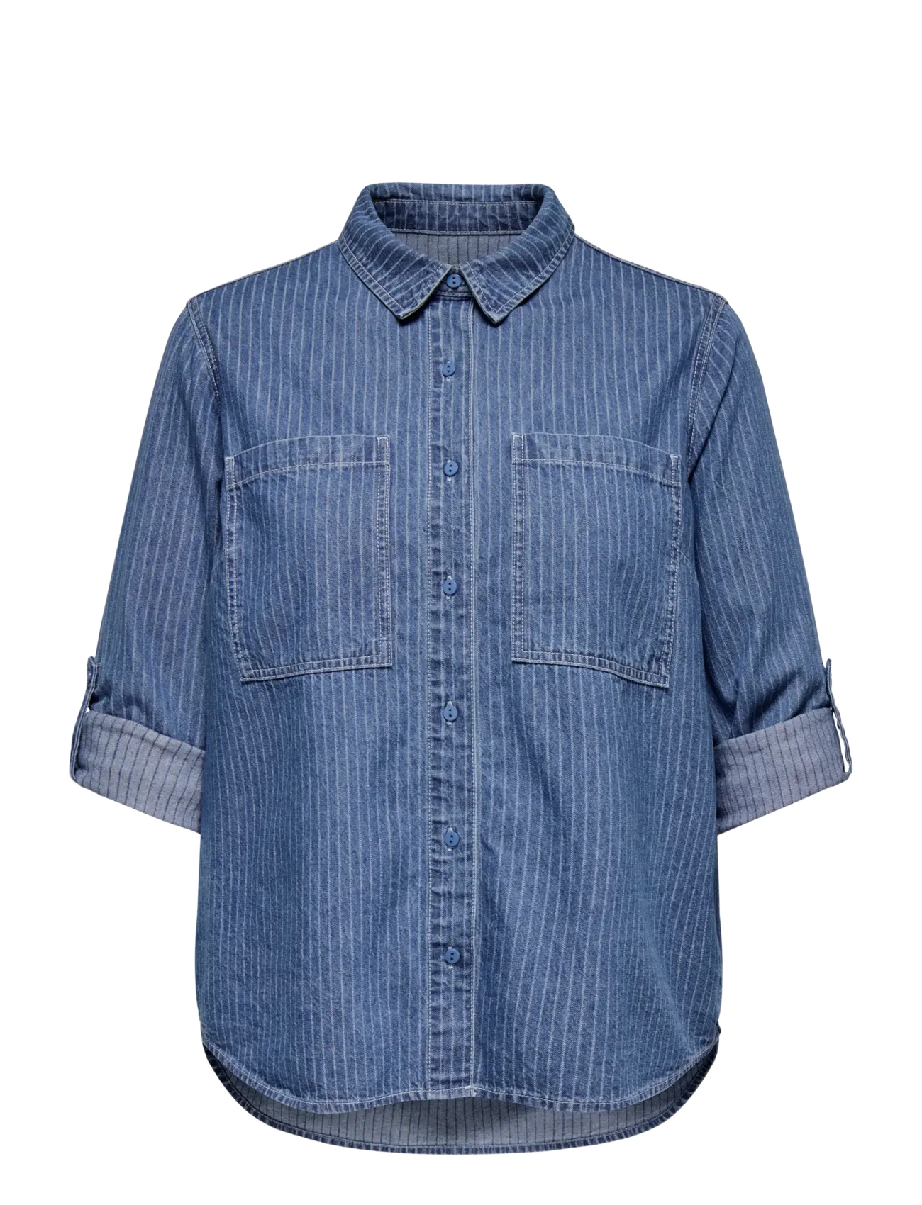 ONLY Carmakoma CARYASMIN L/S STRIPE SHIRT DNM - ONLY Carmakoma - MEDIUM BLUE DENIM / blue