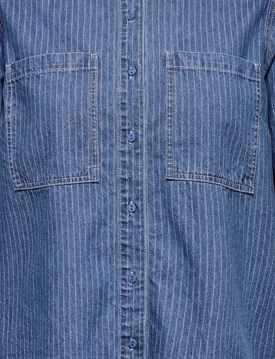 ONLY Carmakoma - CARYASMIN L/S STRIPE SHIRT DNM - medium blue denim - 3
