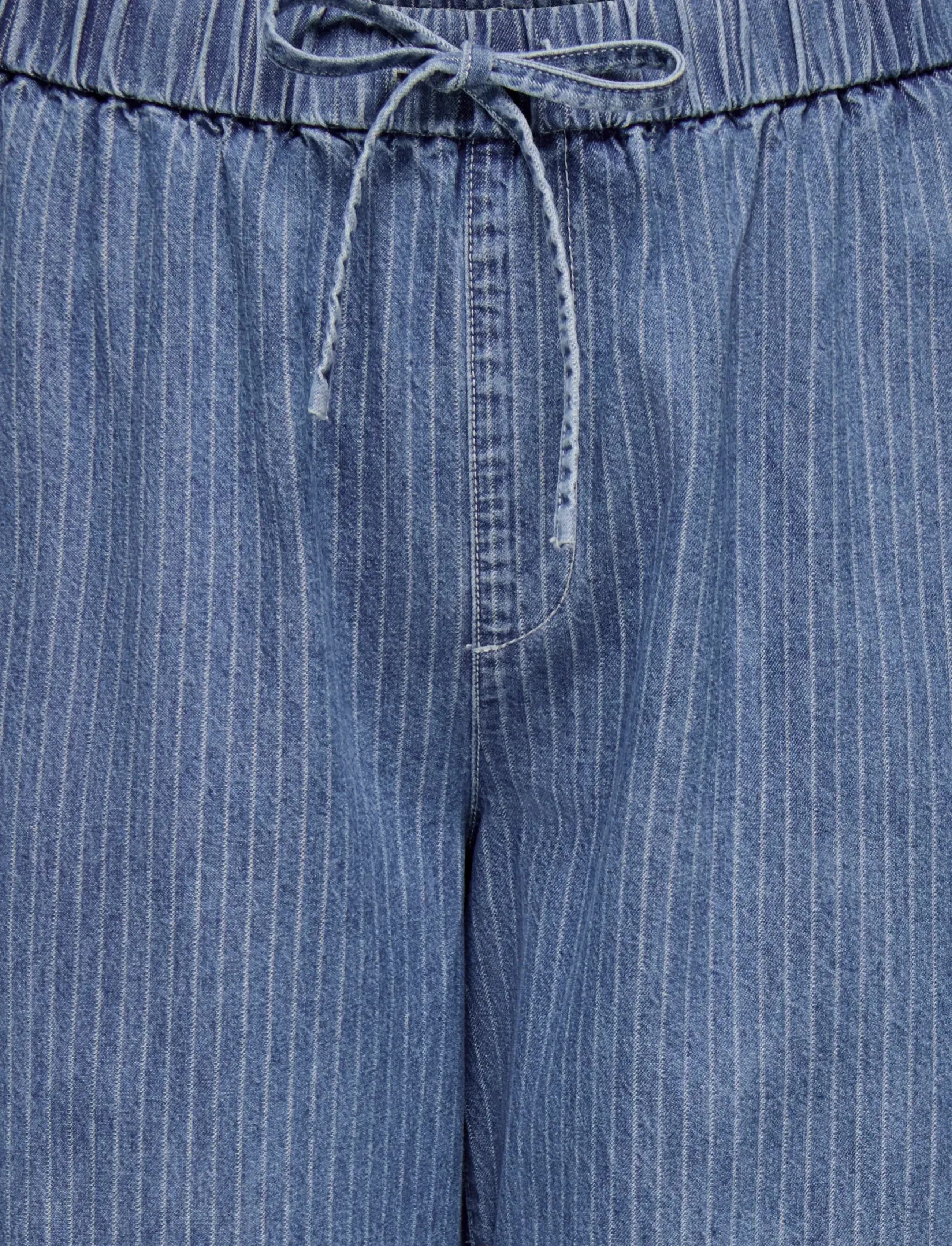 ONLY Carmakoma - CARYASMIN HW STRIPE PANTS DNM - pantalons droits - medium blue denim - 3