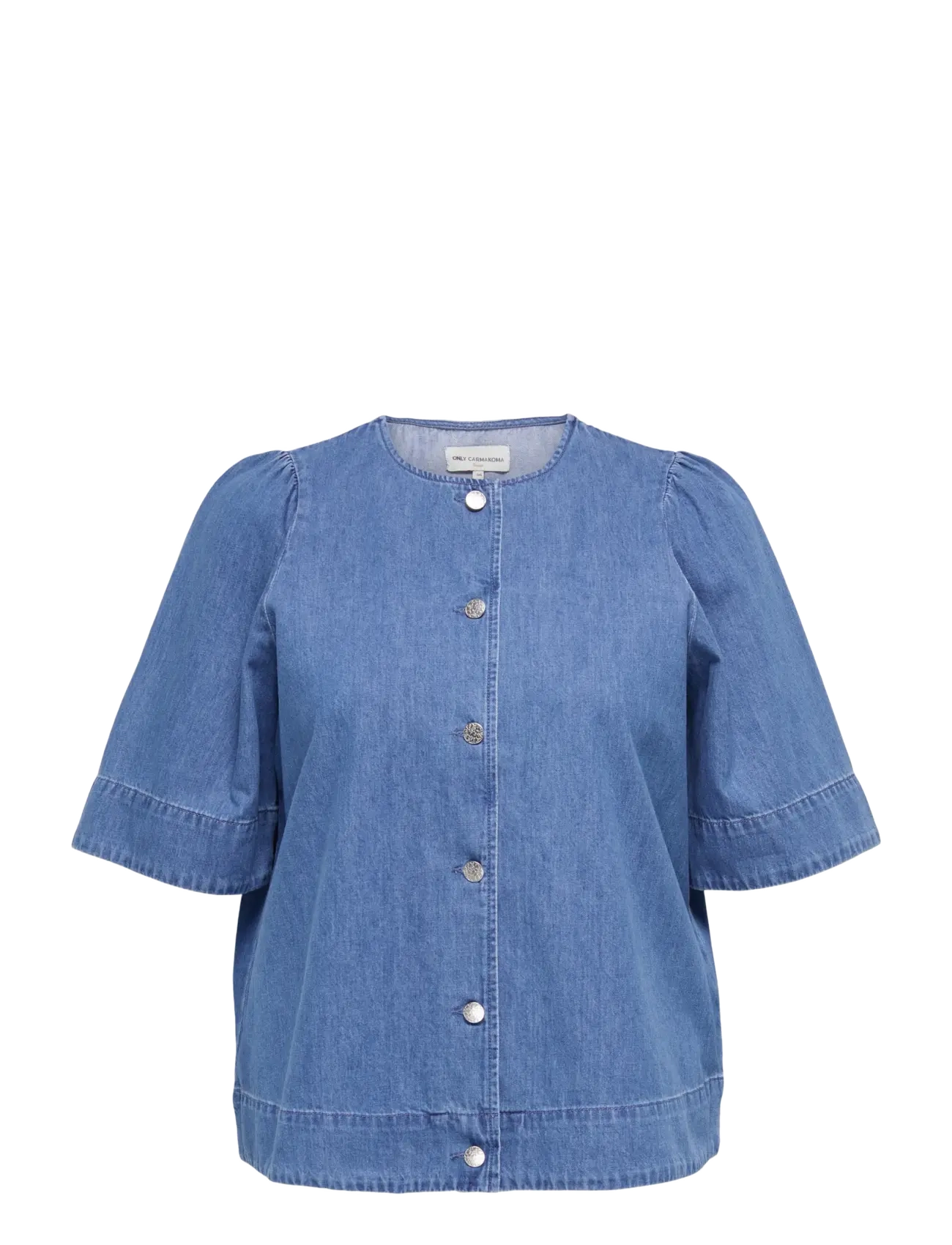 ONLY Carmakoma CARASTRA SS DNM SHIRT QYT - Tøj - MEDIUM BLUE DENIM / blue
