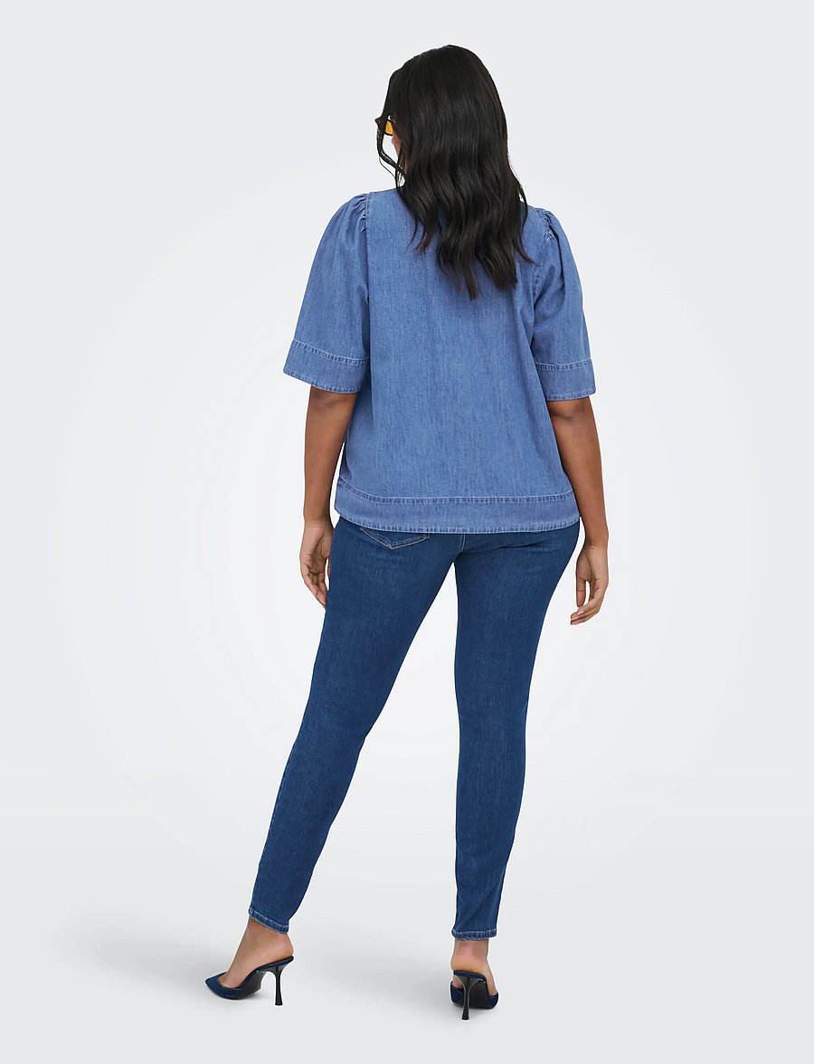 ONLY Carmakoma - CARASTRA SS DNM SHIRT QYT - denimskjorter - medium blue denim - 3