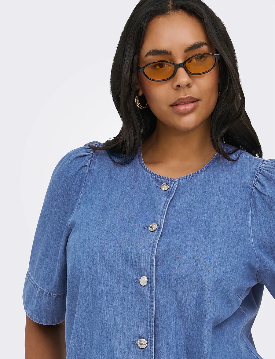 ONLY Carmakoma - CARASTRA SS DNM SHIRT QYT - denimskjorter - medium blue denim - 5