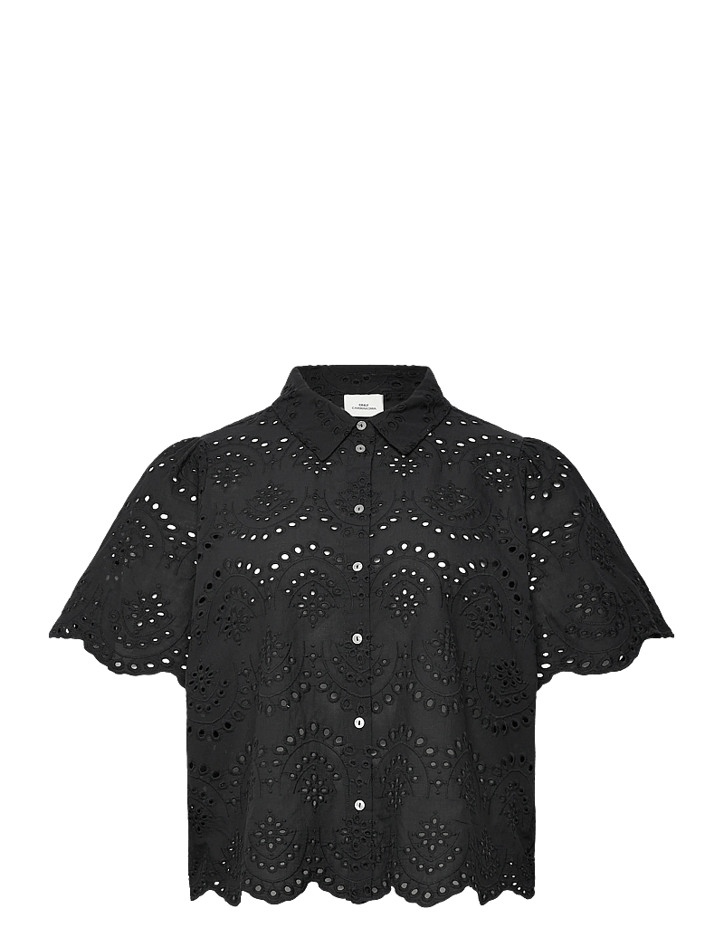 ONLY Carmakoma - CARVALAIS S/S SHIRT WVN NOOS - kurzärmlige hemden - black - 1