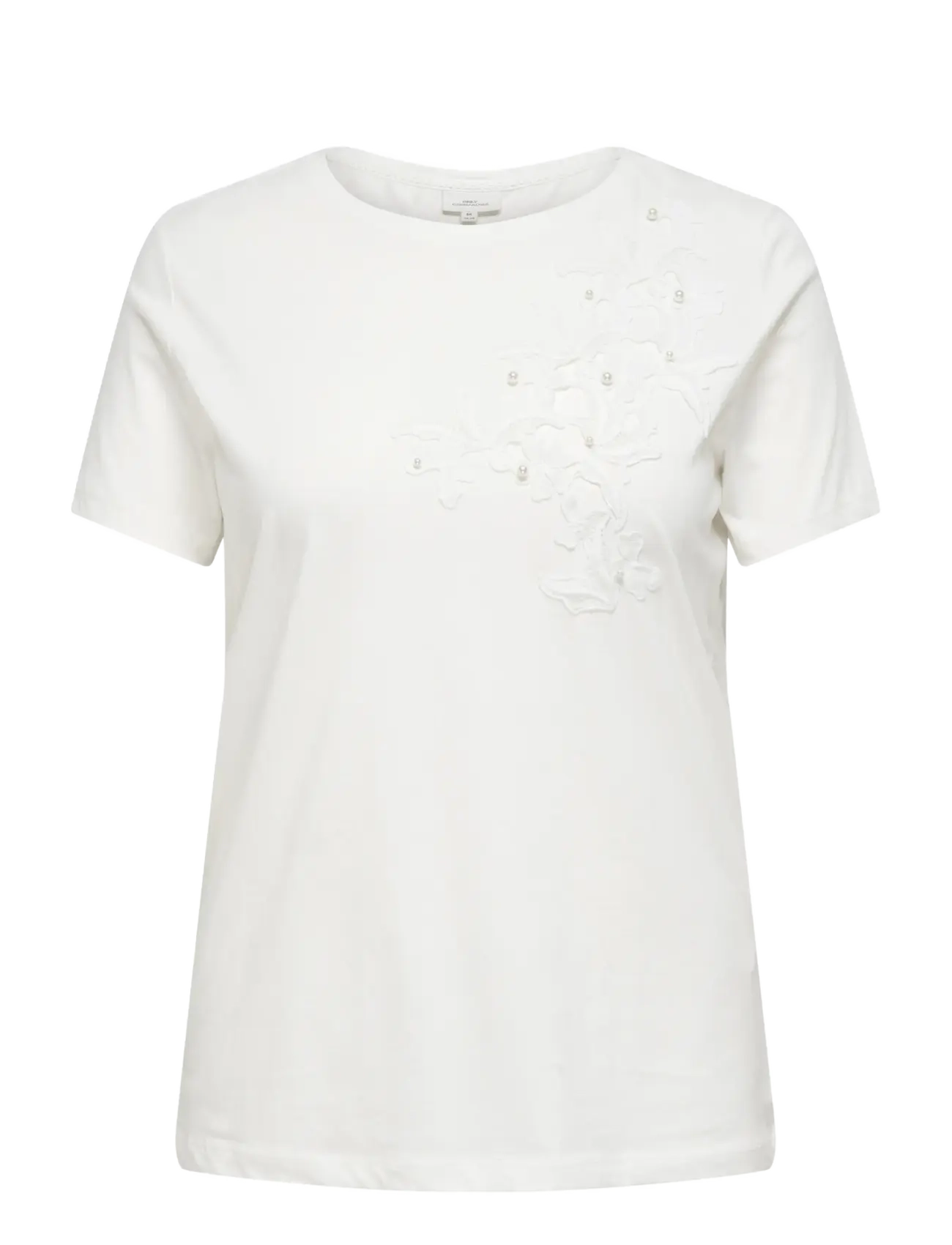 ONLY Carmakoma CARDANIELLE LIFE S/S O-NECK REG TEE JRS - Tøj - CLOUD DANCER / white