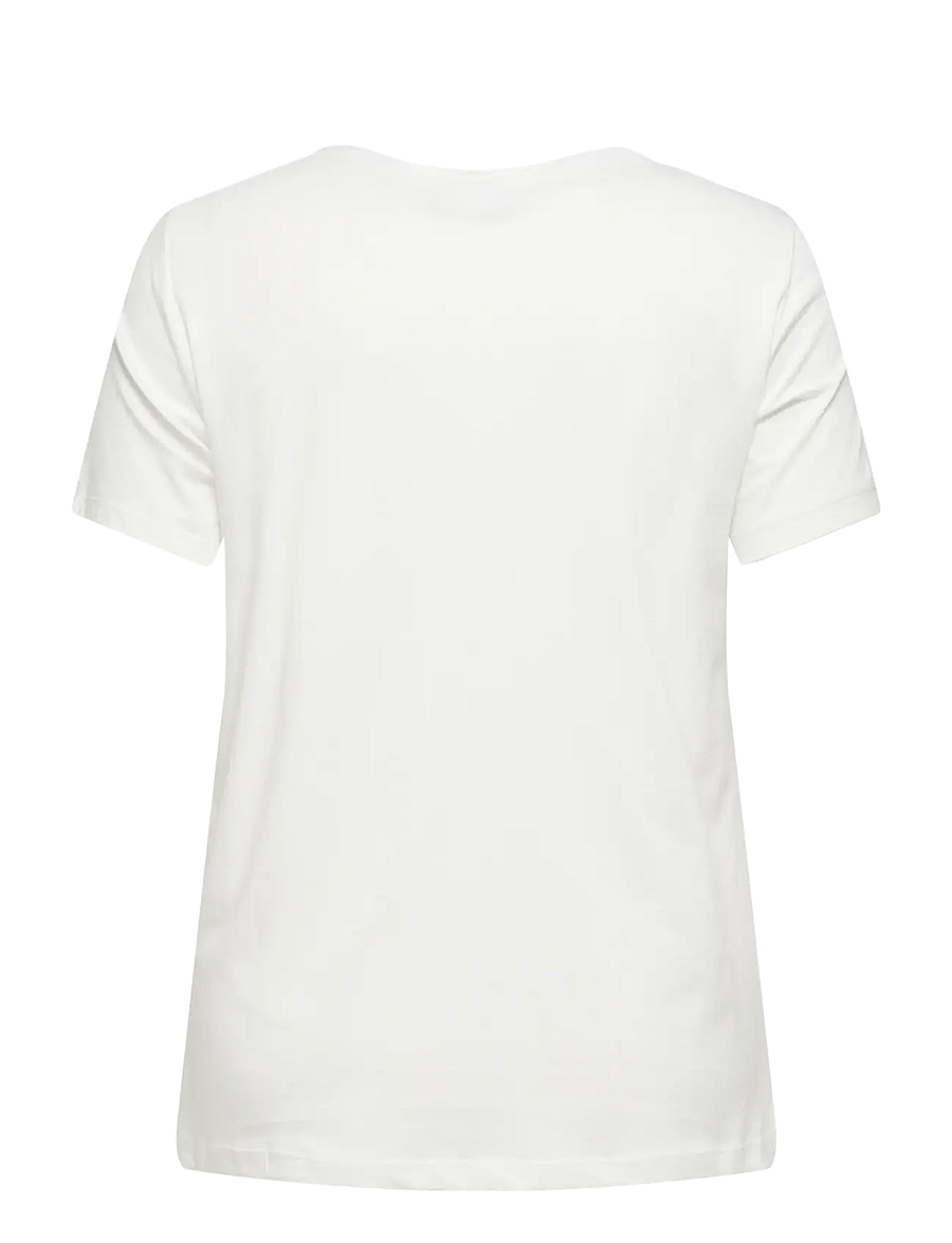 ONLY Carmakoma - CARDANIELLE LIFE S/S O-NECK REG TEE JRS - t-shirts - cloud dancer - 2