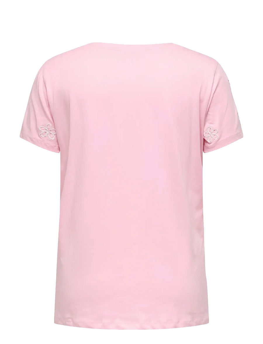 ONLY Carmakoma - CARDANIELLE LIFE S/S O-NECK REG TEE JRS - t-shirts - romance rose - 1