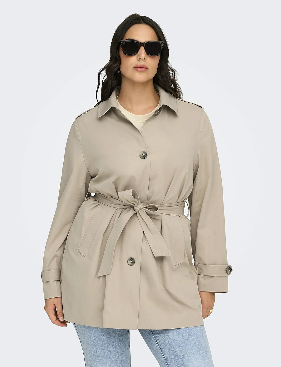 ONLY Carmakoma - CARDISA LIFE SB TRENCHCOAT OTW NOOS - island fossil - 0