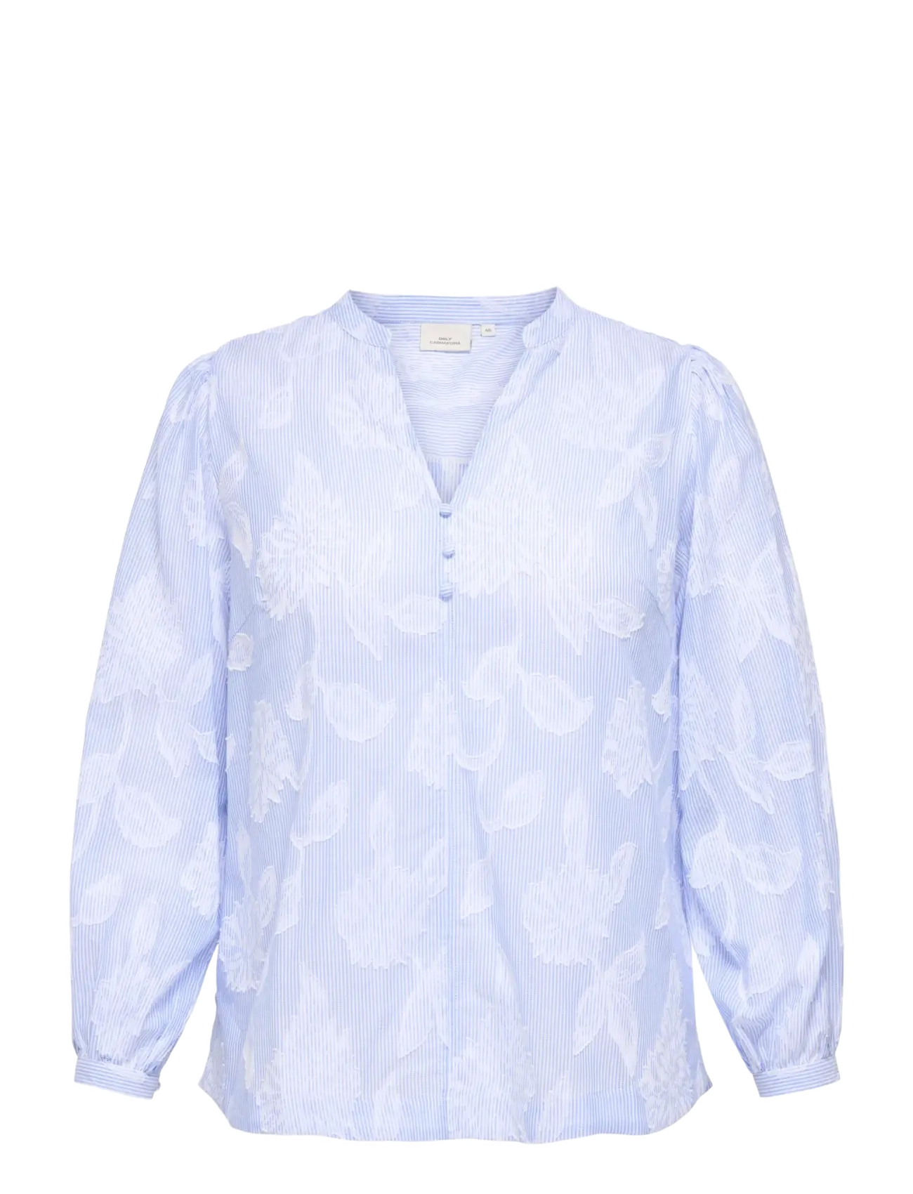 ONLY Carmakoma CARTORRA L/S V-NECK STRIPE TOP WVN - Riided - CASHMERE BLUE / blue