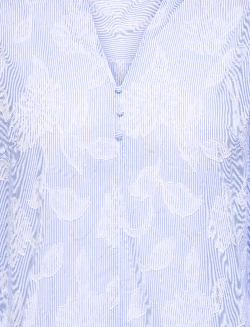 ONLY Carmakoma - CARTORRA L/S V-NECK STRIPE TOP WVN - langärmlige blusen - cashmere blue - 3