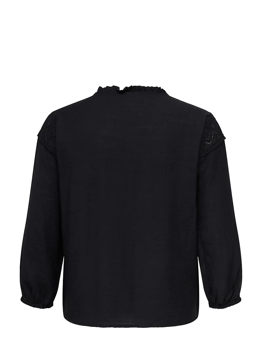 ONLY Carmakoma - CARSIMME 3/4 V-NECK SHIRT WVN - langærmede bluser - black - 2