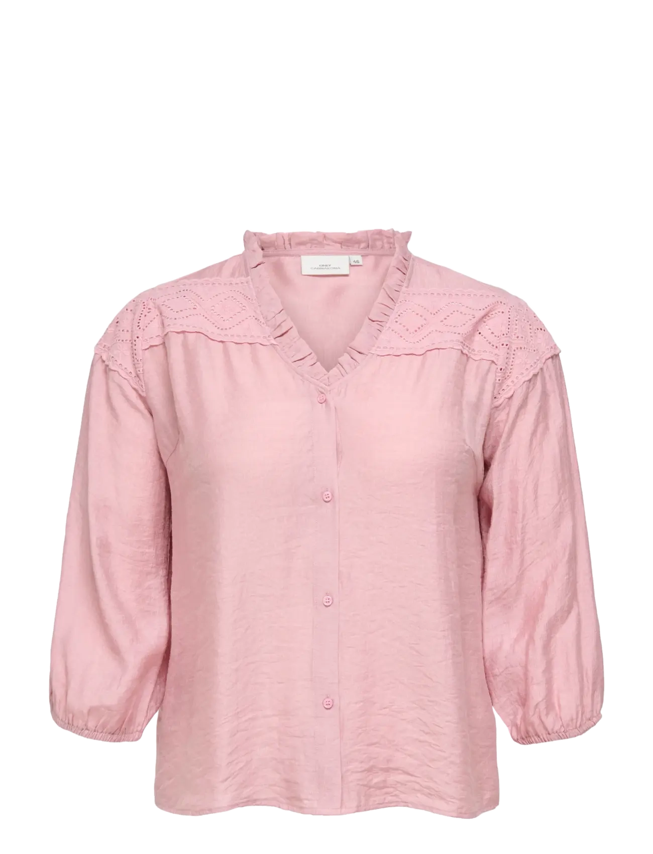 ONLY Carmakoma Carsimme 3/4 V-Neck Shirt Wvn, 44, Blouses, Rosa - Short-sleeved, Frauen