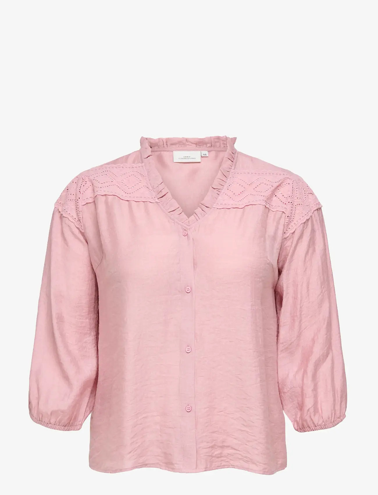 ONLY Carmakoma - CARSIMME 3/4 V-NECK SHIRT WVN - langärmlige blusen - misty rose - 0