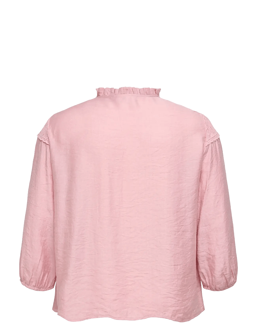 ONLY Carmakoma - CARSIMME 3/4 V-NECK SHIRT WVN - langærmede bluser - misty rose - 1