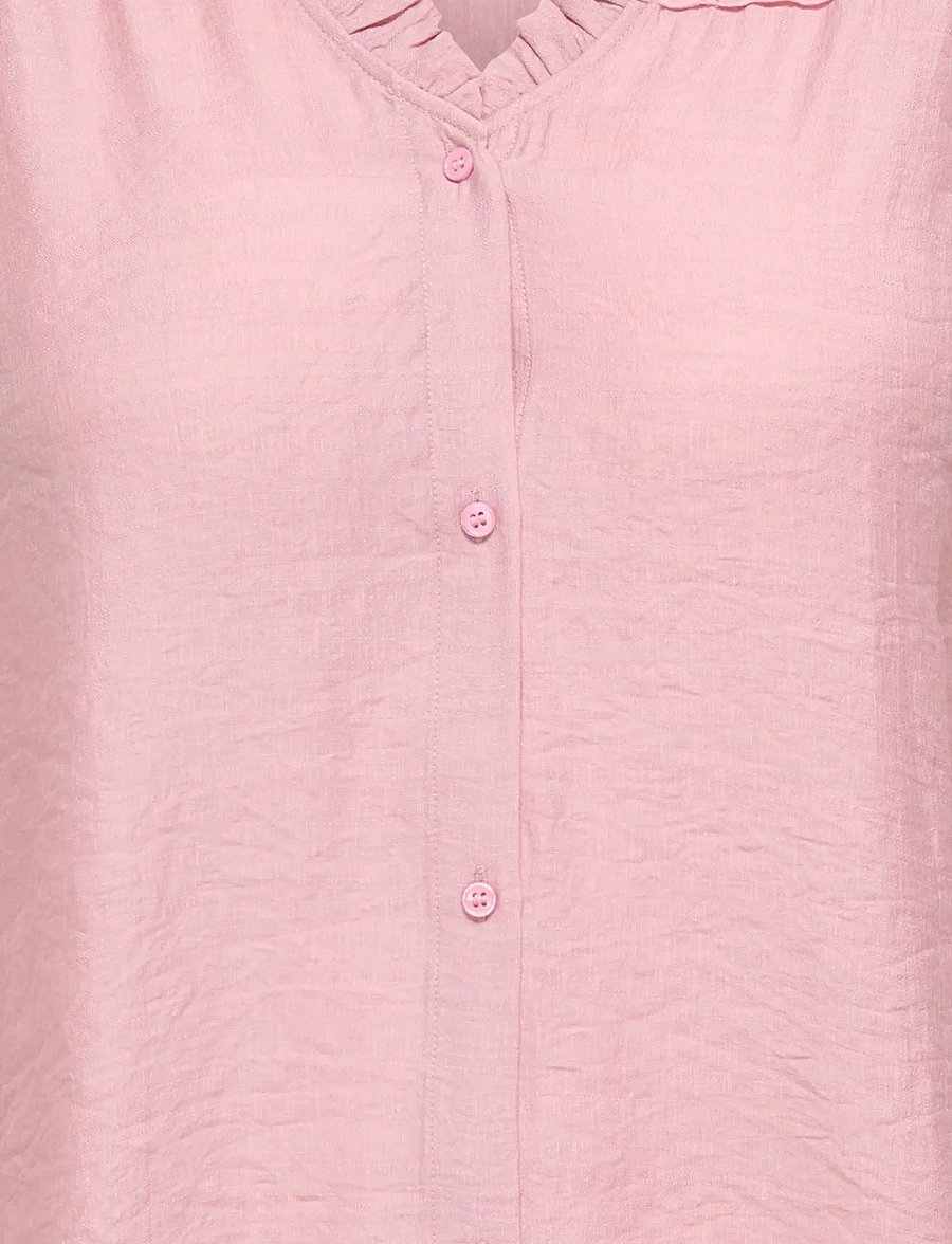 ONLY Carmakoma - CARSIMME 3/4 V-NECK SHIRT WVN - langærmede bluser - misty rose - 3