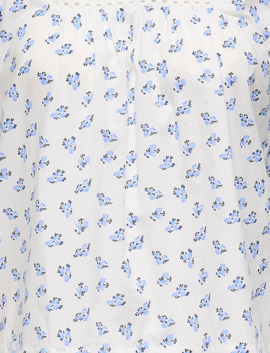 ONLY Carmakoma - CARIDRIS LS FRILL TAPE TOP AOP - langærmede bluser - cashmere blue - 3