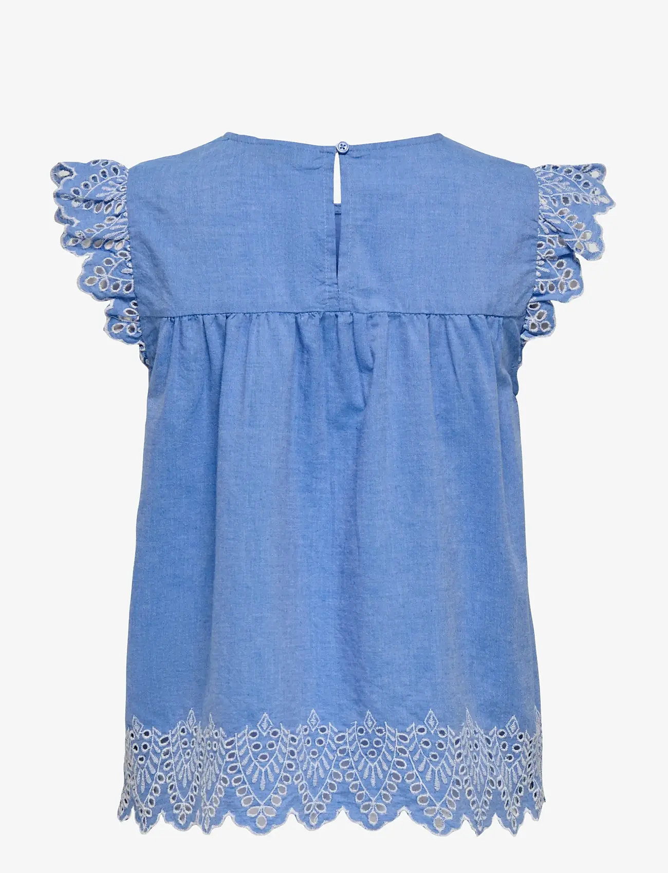 ONLY Carmakoma - CARTULUM EMB S/S TOP WVN - kortærmede bluser - blue bonnet - 1