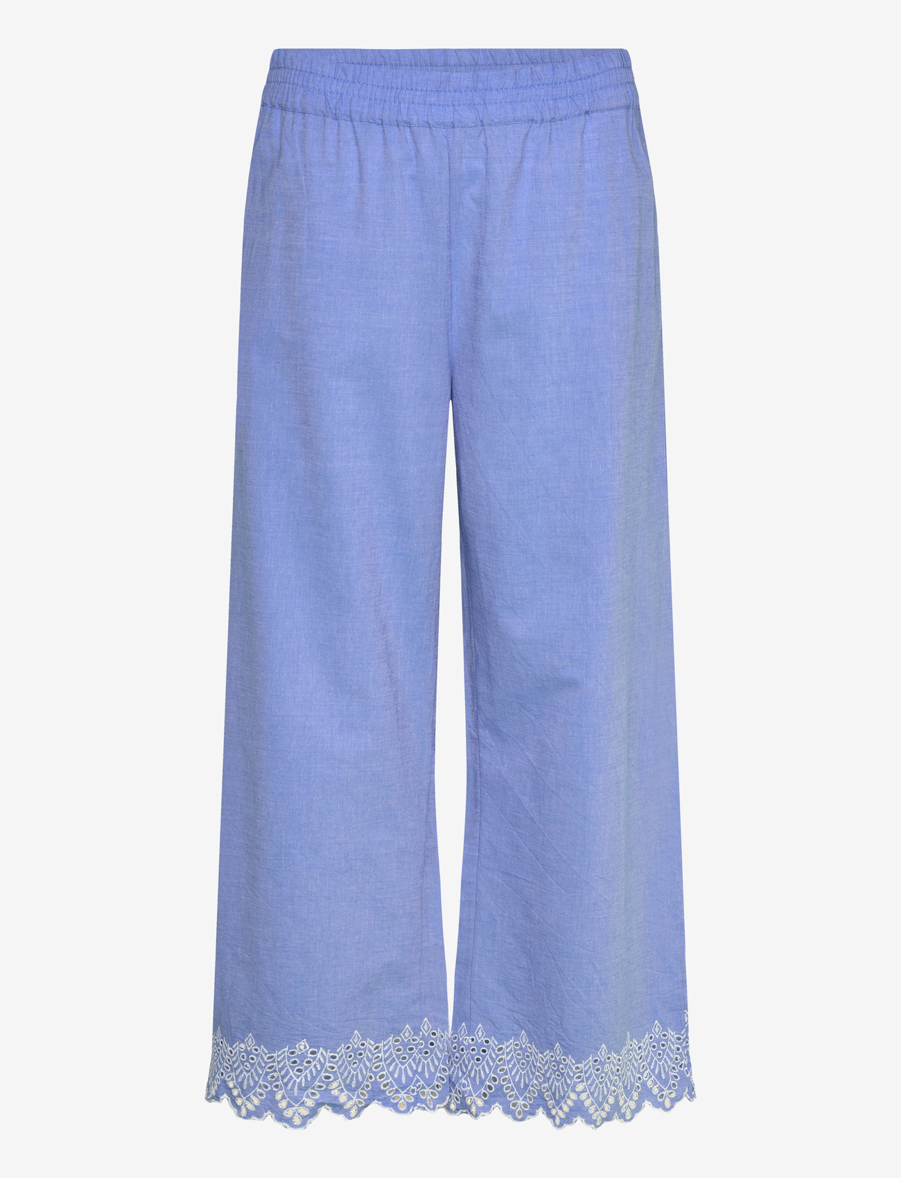ONLY Carmakoma - CARPAULA TULUM EMB PULL-UP PANT WVN - culottes - blue bonnet - 0