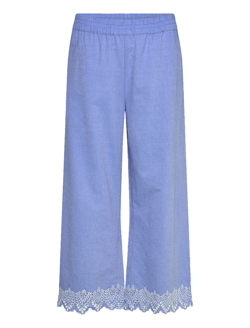 ONLY Carmakoma - CARPAULA TULUM EMB PULL-UP PANT WVN - culottes - blue bonnet - 0