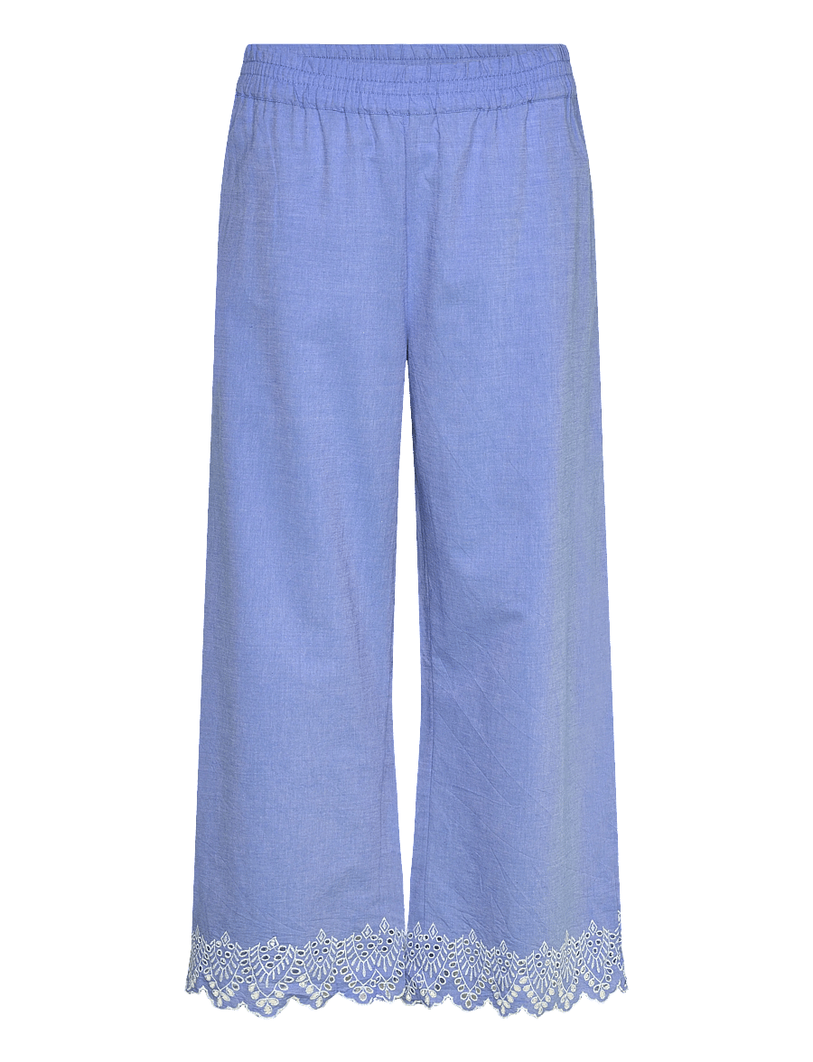 ONLY Carmakoma - CARPAULA TULUM EMB PULL-UP PANT WVN - culottes - blue bonnet - 0
