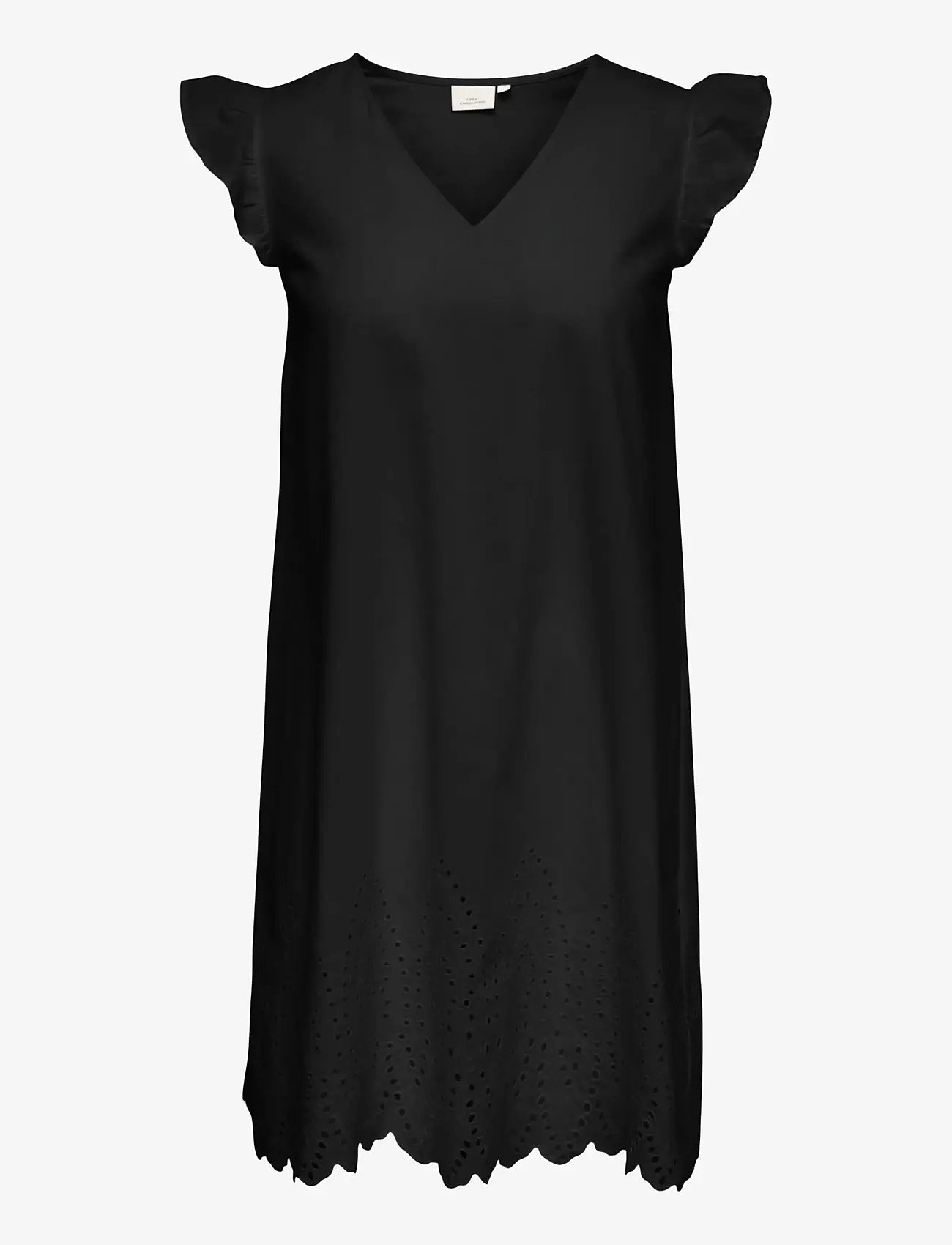 ONLY Carmakoma - CARTULUM EMB S/S DRESS WVN - kurze kleider - black - 0