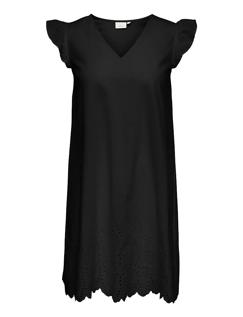 ONLY Carmakoma - CARTULUM EMB S/S DRESS WVN - kurze kleider - black - 0