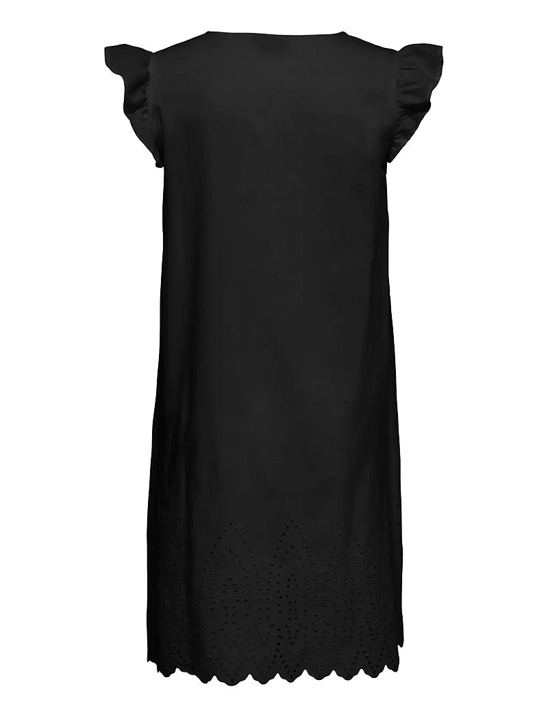 ONLY Carmakoma - CARTULUM EMB S/S DRESS WVN - kurze kleider - black - 1