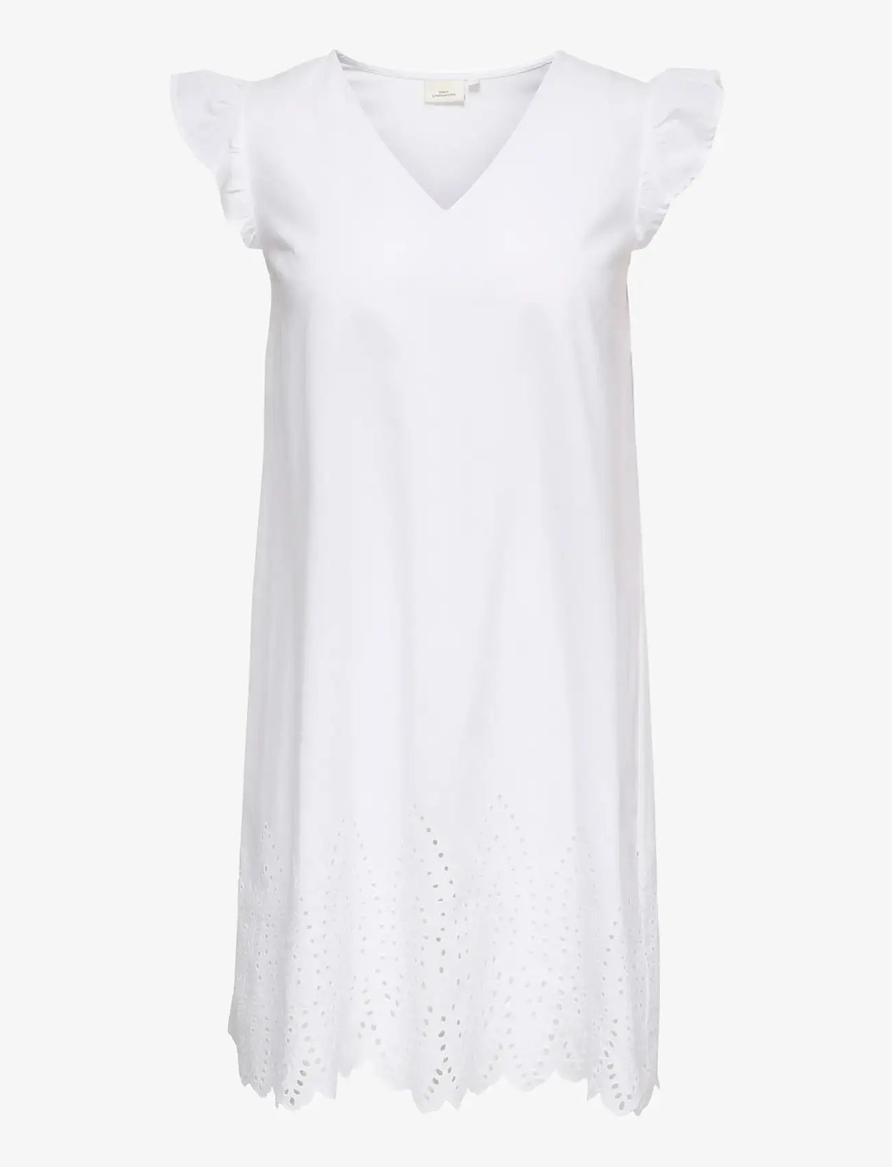ONLY Carmakoma - CARTULUM EMB S/S DRESS WVN - konfirmation - bright white - 1