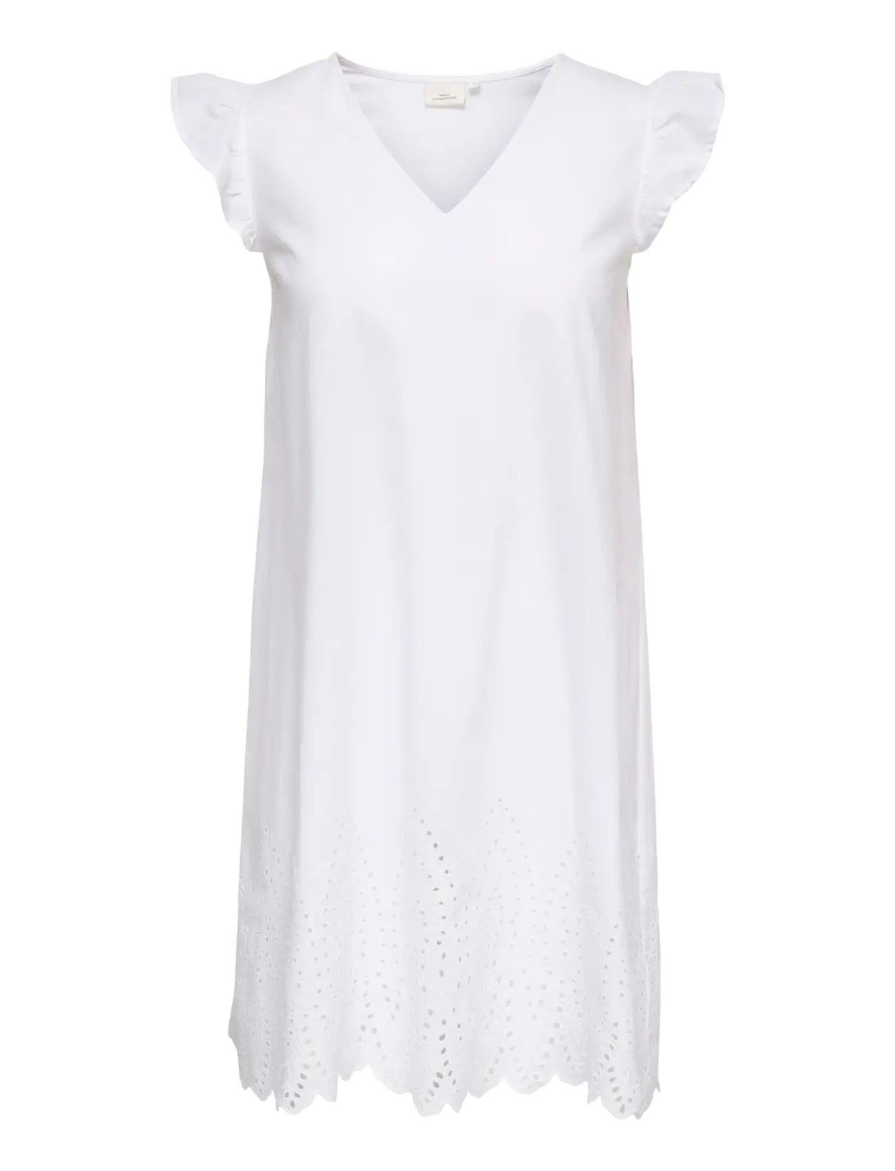 ONLY Carmakoma CARTULUM EMB S/S DRESS WVN - Klänningar - BRIGHT WHITE / white