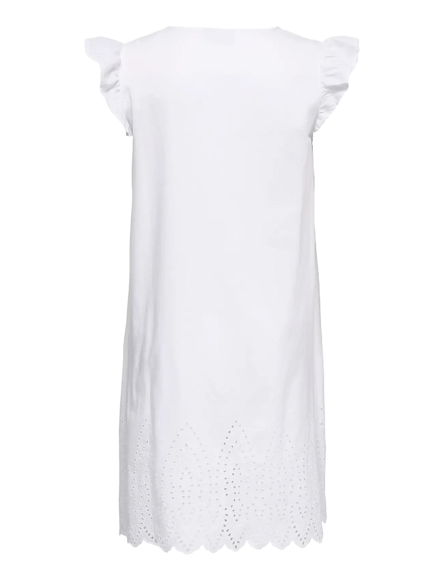ONLY Carmakoma - CARTULUM EMB S/S DRESS WVN - korte kjoler - bright white - 2