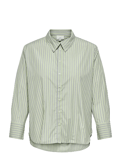 ONLY Carmakoma CAROREGON ALVA LS REG SHIRT WVN - Pikkade varrukatega särgid - CELADON GREEN / green