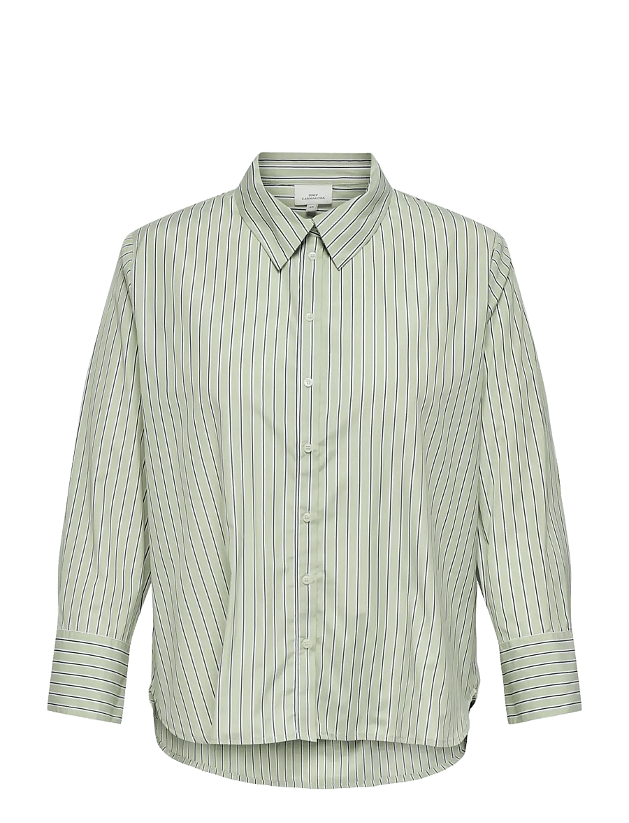 ONLY Carmakoma - CAROREGON ALVA LS REG SHIRT WVN - langærmede skjorter - celadon green - 1