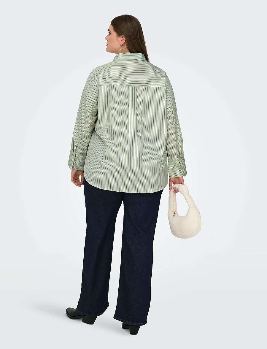 ONLY Carmakoma - CAROREGON ALVA LS REG SHIRT WVN - langærmede skjorter - celadon green - 3