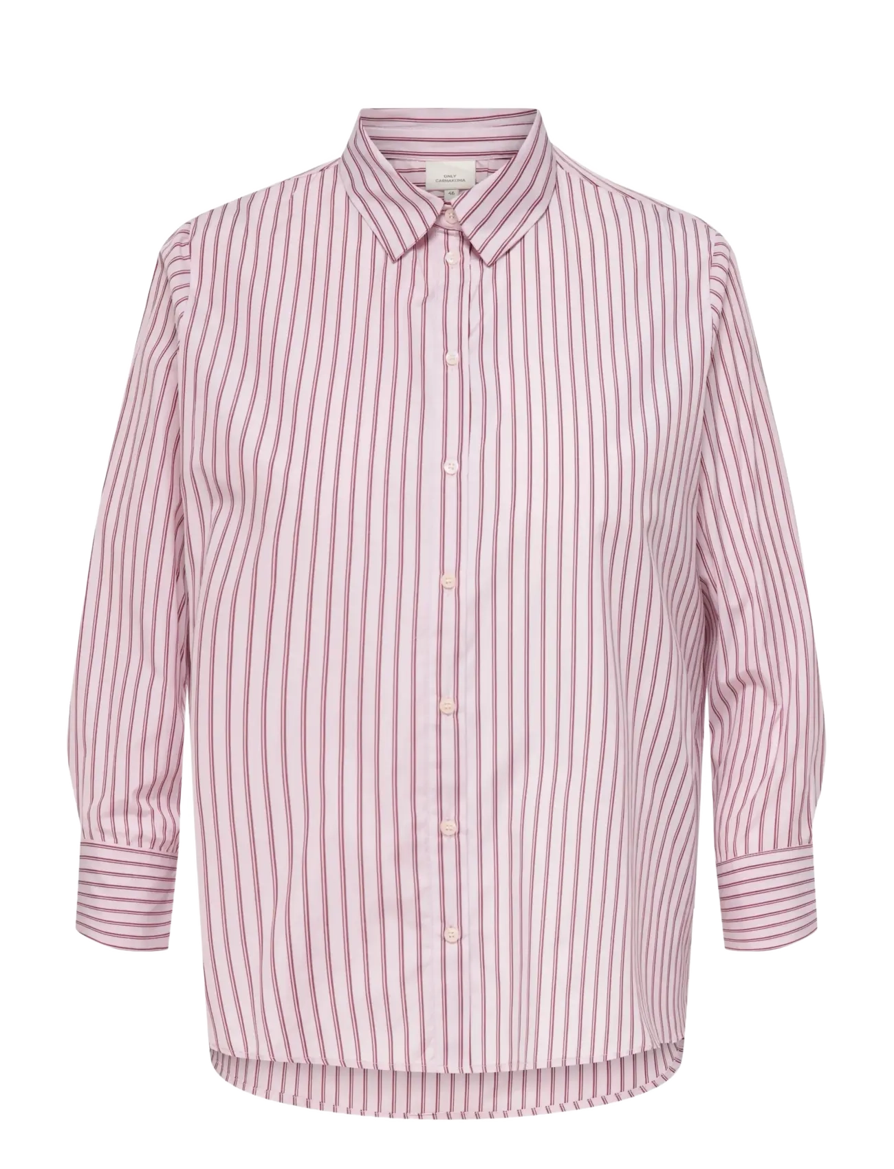 ONLY Carmakoma CAROREGON ALVA LS REG SHIRT WVN - Clothing - FUCHSIA PINK / pink/rose