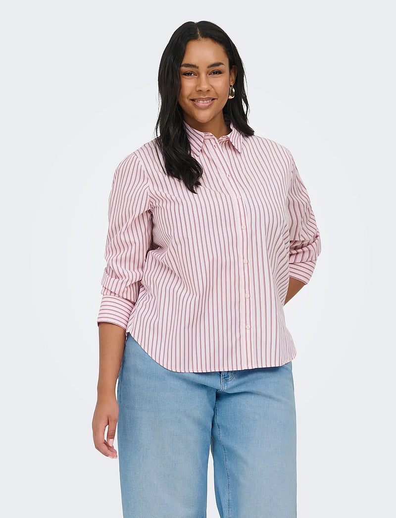 ONLY Carmakoma - CAROREGON ALVA LS REG SHIRT WVN - langärmlige hemden - fuchsia pink - 0