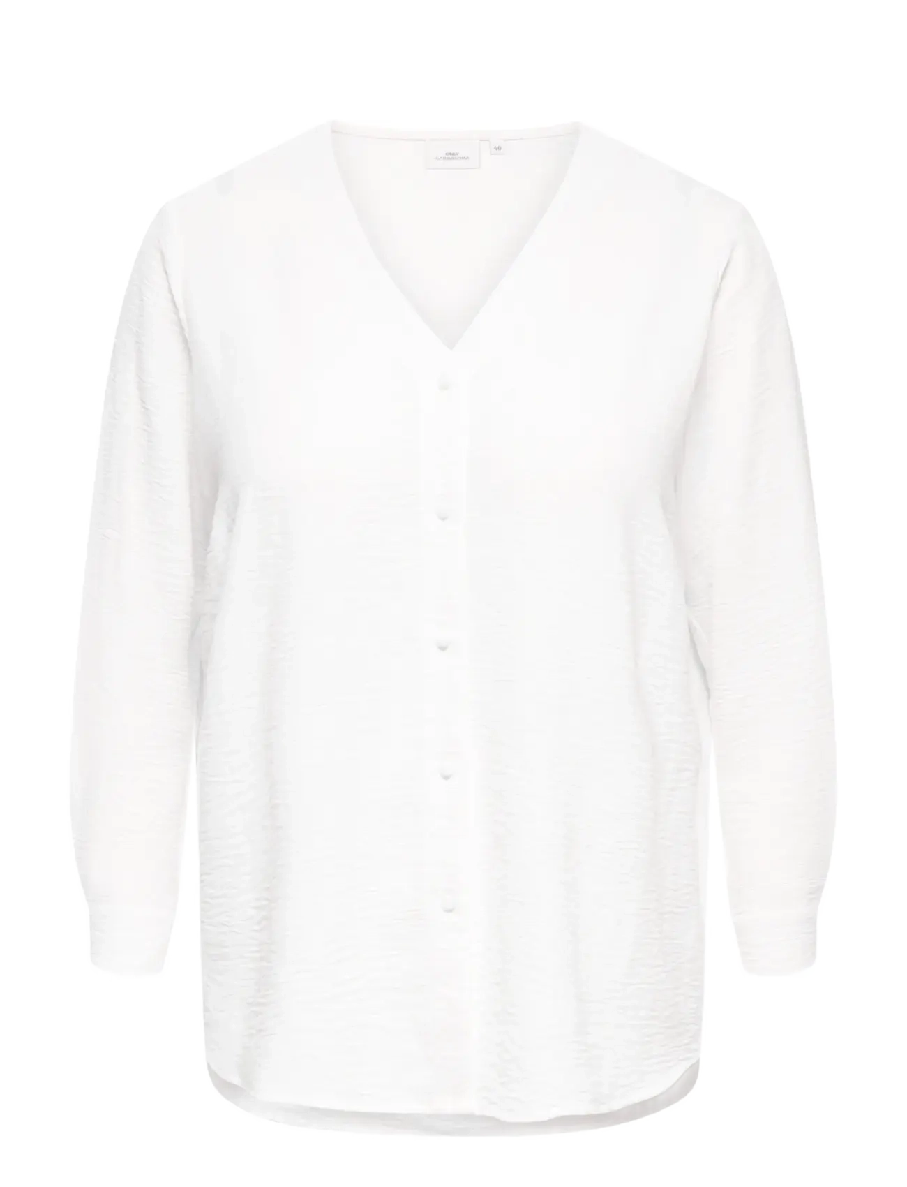ONLY Carmakoma CARJANA METTE LIFE V-NECK LS SHIRT NOOS - Hverdags stil - CLOUD DANCER / white
