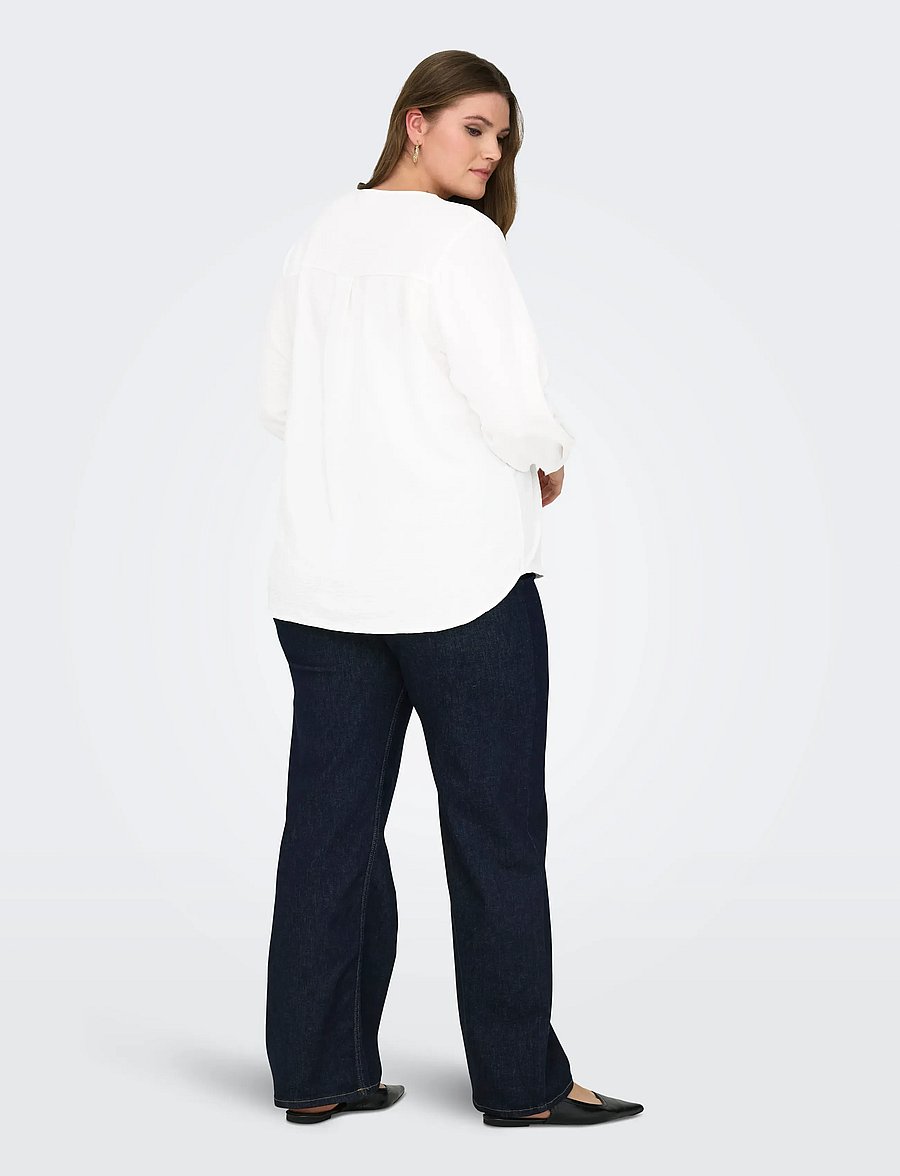 ONLY Carmakoma - CARJANA METTE LIFE V-NECK LS SHIRT NOOS - cloud dancer - 3