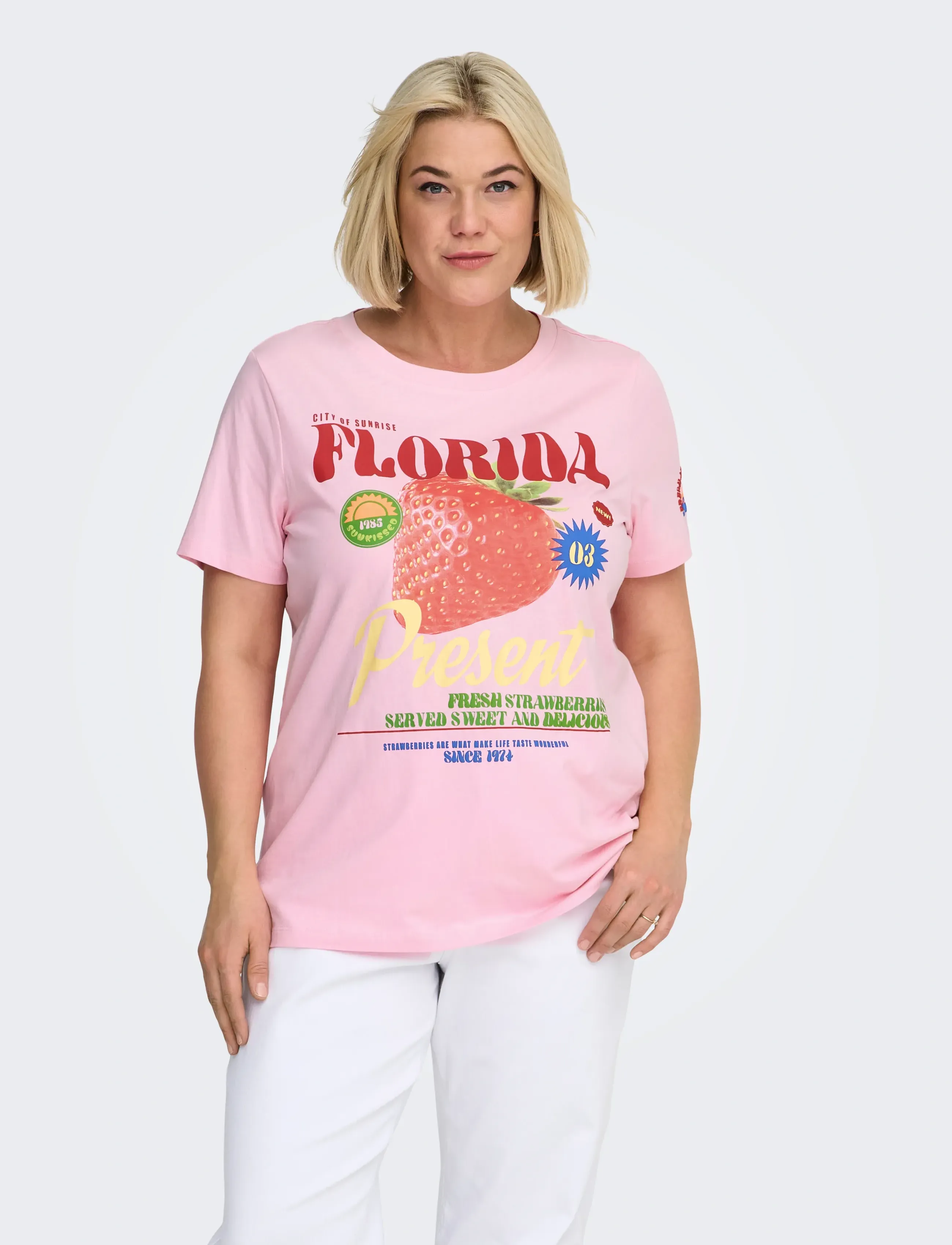ONLY Carmakoma CARBOLETTE LIFE REG S/S TOP BOX JRS - T-shirts - ROMANCE ROSE / pink/rose