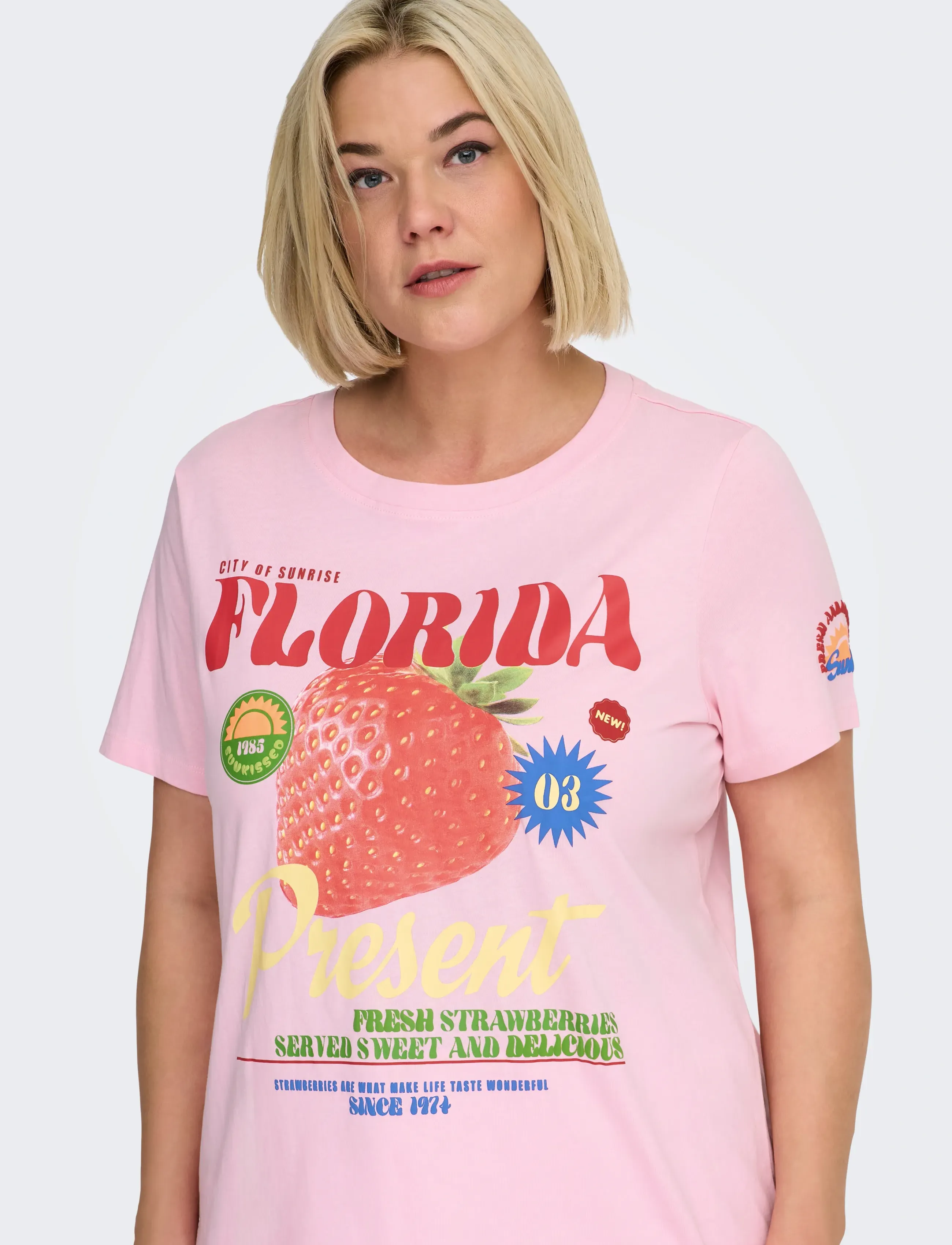 ONLY Carmakoma - CARBOLETTE LIFE REG S/S TOP BOX JRS - romance rose - 4