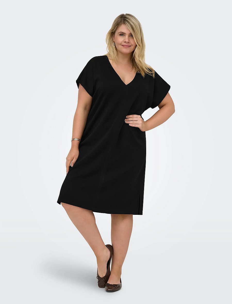 ONLY Carmakoma - CARLISE CAPSLEEVE V-NECK ABK DRESS JRS - robes de fête - black - 4